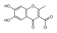 6,7-dihydroxy-2-methyl-4-oxochromene-3-carbonyl chloride结构式