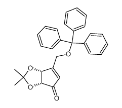 4H-Cyclopenta-1,3-dioxol-4-one, 3a,6a-dihydro-2,2-dimethyl-6-[(triphenylmethoxy)Methyl]-, (3aR,6aR)- structure