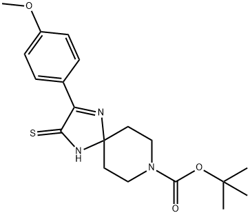 tert-Butyl 2-(4-methoxyphenyl)-3-sulfanylidene-1,4,8-triazaspiro[4.5]dec-1-ene-8-carboxylate Structure