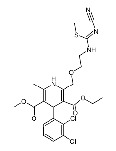 N-<2-<<4-(2,3-Dichlorophenyl)-3-(ethoxycarbonyl)-5-(methoxycarbonyl)-6-methyl-1,4-dihydropyridin-2-yl>methoxy>ethyl>-N'-cyano-S-methylisothiourea Structure
