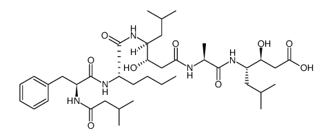 Isovaleryl-Phe-Nle-Sta-Ala-Sta-OH结构式