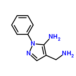 4-(Aminomethyl)-1-phenyl-1H-pyrazol-5-amine结构式