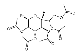 2,3,4,6,7-penta-O-acetyl-L-glycero-α-D-manno-heptopyranosyl bromide Structure