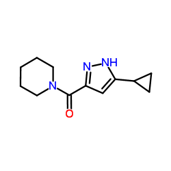 1-(3-Cyclopropyl-1H-pyrazole-5-carbonyl)piperidine Structure