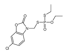 6-chloro-3-[[ethoxy(ethylsulfanyl)phosphoryl]sulfanylmethyl]-1,3-benzoxazol-2-one结构式