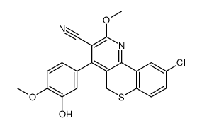 9-chloro-4-(3-hydroxy-4-methoxyphenyl)-2-methoxy-5H-thiochromeno[4,3-b]pyridine-3-carbonitrile结构式