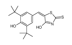 (Z)-5-(3,5-二叔丁基-4-羟基亚苄基)-2-硫代噻唑啉-4-酮结构式