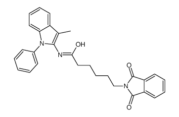 6-(1,3-dioxoisoindol-2-yl)-N-(3-methyl-1-phenylindol-2-yl)hexanamide Structure