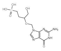 (3-((2-amino-1,6-dihydro-6-oxo-9H-purin-9-yl)methoxy)-4-hydroxybutyl)phosphonic acid Structure