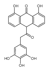 1,8-dihydroxy-10-[2-(3,4,5-trihydroxyphenyl)-1-oxoethyl]-9(10H)-anthracenone Structure