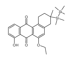 6-ethoxy-1,2,3,4-tetrahydro-8-hydroxy-3-methyl-3-(pentamethyldisilanyl)benzo[a]anthracen-7,12-dione Structure