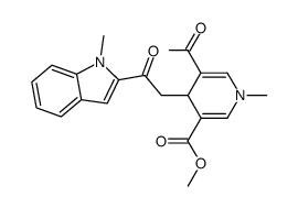 3-acetyl-5-(methoxycarbonyl)-1-methyl-4-<((1-methyl-2-indolyl)carbonyl)methyl>-1,4-dihydropyridine结构式