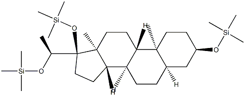 [[(20S)-5β-Pregnane-3α,17,20-triyl]tri(oxy)]tris(trimethylsilane) structure