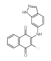 1,4-Naphthalenedione,2-chloro-3-(1H-indazol-6-ylamino)- Structure