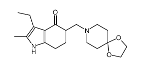 5-(1,4-dioxa-8-azaspiro[4.5]decan-8-ylmethyl)-3-ethyl-2-methyl-1,5,6,7-tetrahydroindol-4-one结构式