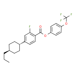 Benzoic acid, 2-fluoro-4-(trans-4-propylcyclohexyl)-, 4-(trifluoromethoxy)phenyl ester structure