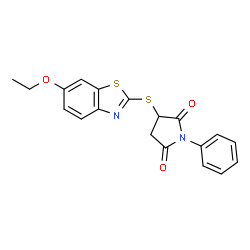 3-((6-ethoxybenzo[d]thiazol-2-yl)thio)-1-phenylpyrrolidine-2,5-dione Structure