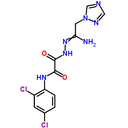 2-{2-[1-Amino-2-(1H-1,2,4-triazol-1-yl)ethylidene]hydrazino}-N-(2,4-dichlorophenyl)-2-oxoacetamide Structure
