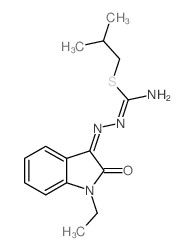 N-[(1-ethyl-2-oxo-indol-3-ylidene)amino]-1-(2-methylpropylsulfanyl)methanimidamide Structure