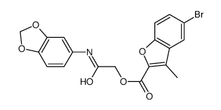 [2-(1,3-benzodioxol-5-ylamino)-2-oxoethyl] 5-bromo-3-methyl-1-benzofuran-2-carboxylate Structure