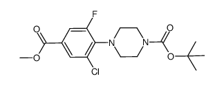 tert-butyl 4-[2-chloro-6-fluoro-4-(methoxycarbonyl)phenyl]piperazine-1-carboxylate结构式