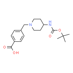 4-[4-(tert-Butoxycarbonylamino)piperidin-1-yl]methylbenzoic acid structure