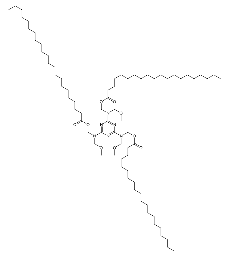 Docosanoic acid [[4,6-bis[(methoxymethyl)[[(1-oxoicosyl)oxy]methyl]amino]-1,3,5-triazin-2-yl](methoxymethyl)amino]methyl ester Structure