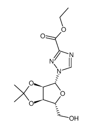 1-(2,3-O-Isopropyliden-β-D-ribofuranosyl)-1H-1,2,4-triazol-3-carbonsaeure-ethylester Structure