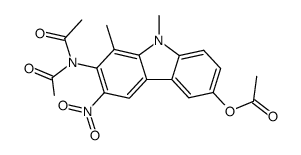 7-(diacetylamino)-8,9-dimethyl-6-nitro-9H-carbazol-3-yl acetate Structure