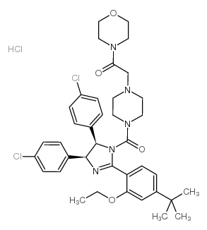 2-[4-[[(4S,5R)-4,5-双(4-氯苯基)-2-[4-(1,1-二甲基乙基)-2-乙氧基苯基]-4,5-二氢-1H-咪唑-1-基]羰基]-1-哌嗪基]-1-(4-吗啉基)乙星空app盐酸盐结构式