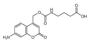 4-({[(7-amino-2-oxo-2H-1-benzopyran-4-yl)methoxy]carbonyl}amino)butanoic acid结构式