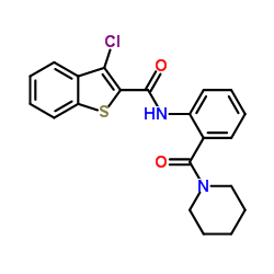 3-Chloro-N-[2-(1-piperidinylcarbonyl)phenyl]-1-benzothiophene-2-carboxamide结构式