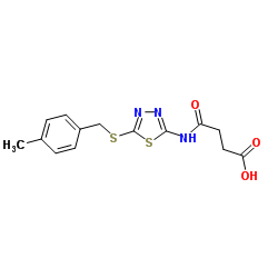 4-({5-[(4-Methylbenzyl)sulfanyl]-1,3,4-thiadiazol-2-yl}amino)-4-oxobutanoic acid Structure