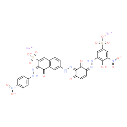 disodium 6-[[2,6-dihydroxy-3-[(2-hydroxy-3-nitro-5-sulphonatophenyl)azo]phenyl]azo]-4-hydroxy-3-[(4-nitrophenyl)azo]naphthalene-2-sulphonate结构式