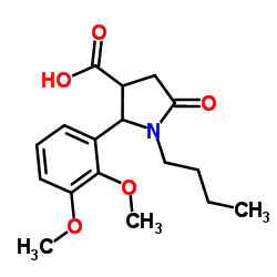 1-Butyl-2-(2,3-dimethoxyphenyl)-5-oxo-3-pyrrolidinecarboxylic acid picture