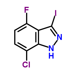 7-Chloro-4-fluoro-3-iodo-1H-indazole结构式