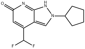 2-戊烷基-4-(二氟甲基)-2H,6H,7H-吡唑并[3,4-B]吡啶-6-酮结构式
