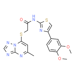 N-[4-(3,4-Dimethoxyphenyl)-1,3-thiazol-2-yl]-2-[(5-methyl[1,2,4]triazolo[1,5-a]pyrimidin-7-yl)sulfanyl]acetamide Structure