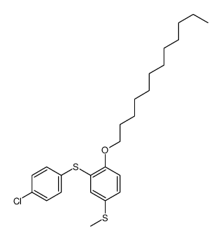 2-(4-chlorophenyl)sulfanyl-1-dodecoxy-4-methylsulfanylbenzene结构式