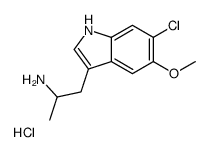 1-(6-Chloro-5-methoxy-1H-indol-3-yl)-2-propanamine hydrochloride (1:1)结构式