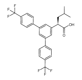 (R)-2-(4,4"-bis-trifluoromethyl-[1,1,3',1'']terphenyl-5'-yl)-4-methyl-pentanoic acid Structure