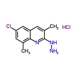 2-Hydrazino-6-chloro-3,8-dimethylquinoline hydrochloride structure