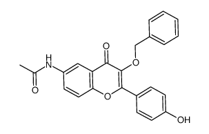 2-(4-hydroxyphenyl)-3-benzyloxy-6-acetamido-4H-1-benzopyran-4-one Structure