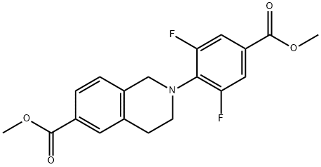 Methyl 2-(2,6-difluoro-4-methoxycarbonylphenyl)-3,4-dihydro-1H-isoquinoline-6-carboxylate structure