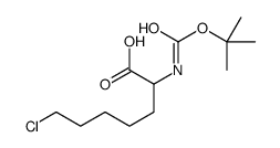 7-Chloro-2-({[(2-methyl-2-propanyl)oxy]carbonyl}amino)heptanoic a cid Structure