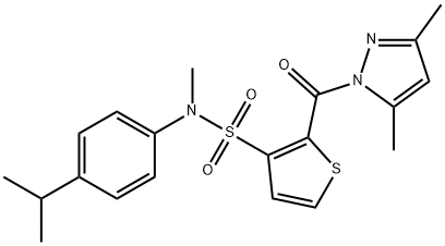 2-(3,5-dimethyl-1H-pyrazole-1-carbonyl)-N-methyl-N-[4-(propan-2-yl)phenyl]thiophene-3-sulfonamide结构式