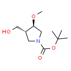 (3R,4R)-tert-butyl 3-(hydroxymethyl)-4-methoxypyrrolidine-1-carboxylate structure