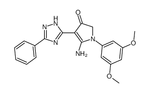 5-amino-1-(3,5-dimethoxyphenyl)-4-(3-phenyl-1H-1,2,4-triazol-5-yl)-1,2-dihydro-3H-pyrrol-3-one结构式