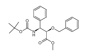 methyl (2R,3S)-2-benzyloxy-3-tert-butoxycarbonylamino-3-phenylpropanoate结构式