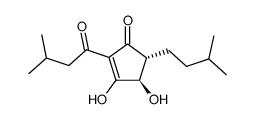 (4R)-3,4α-Dihydroxy-5β-(3-methylbutyl)-2-(3-methyl-1-oxobutyl)-2-cyclopenten-1-one结构式